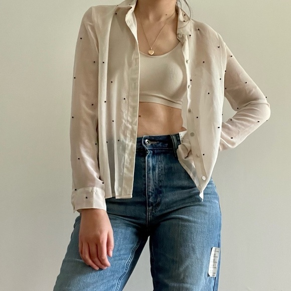 URBAN OUTFITTERS SHEER BUTTON  DOWN SHIRT - XS - Picture 2 of 11